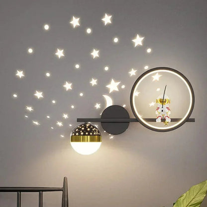 Star Projection Wall Lamp Kids Bedroom Night Light