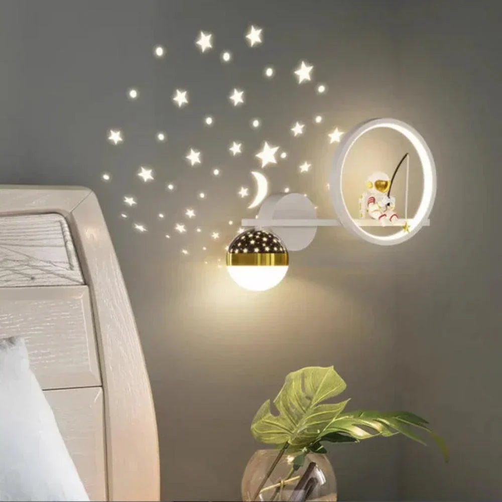 Star Projection Wall Lamp Kids Bedroom Night Light
