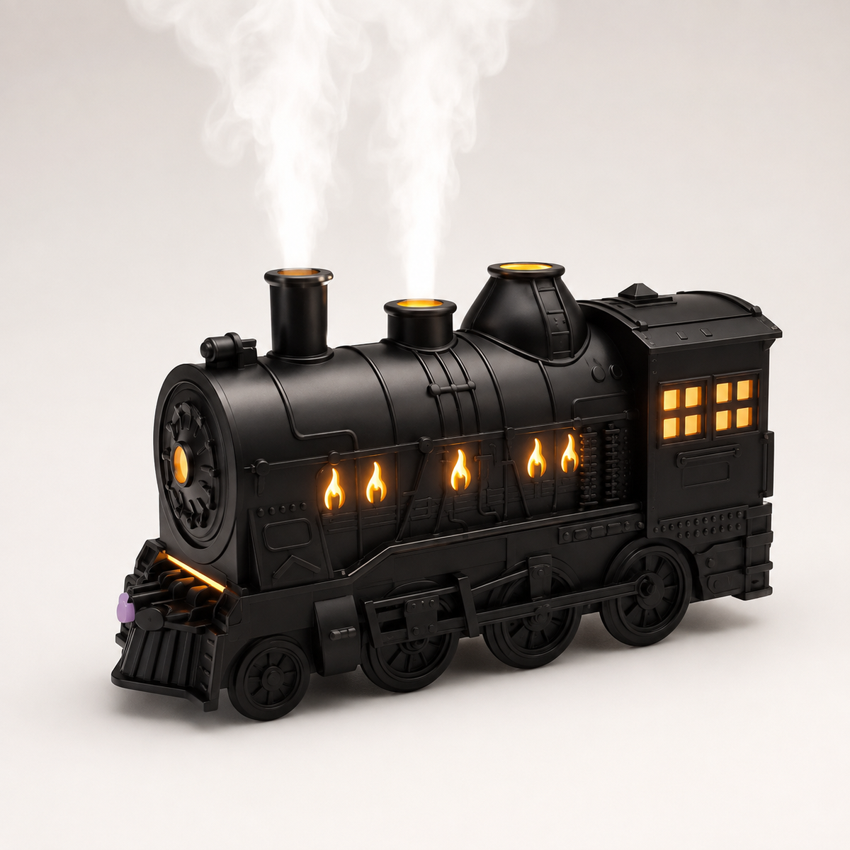 Steam Locomotive Humidifier with Continuous Mist and Ambient Light