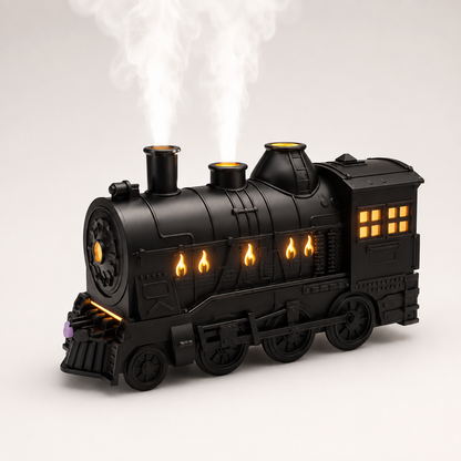 Steam Locomotive Humidifier with Continuous Mist and Ambient Light