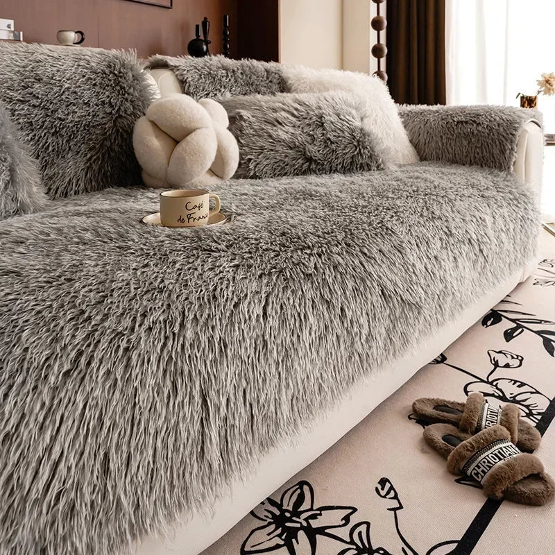 Stretch Sofa Cover Plush Couch Protector Non Slip Slipcover