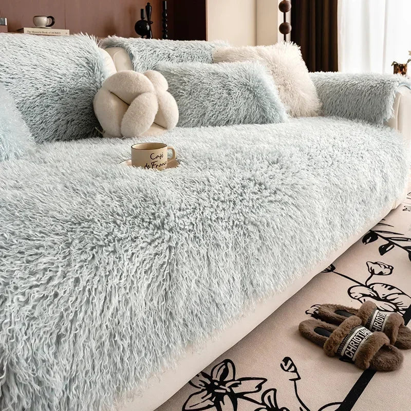 Stretch Sofa Cover Plush Couch Protector Non Slip Slipcover