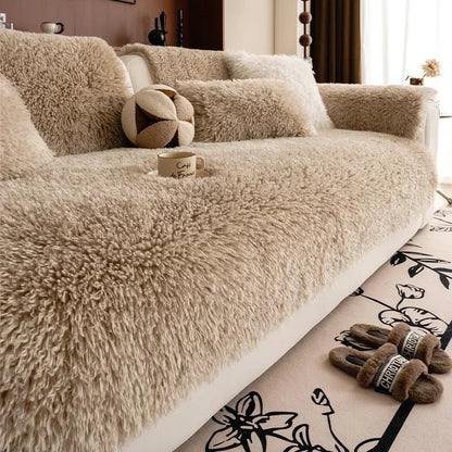 Stretch Sofa Cover Plush Couch Protector Non Slip Slipcover