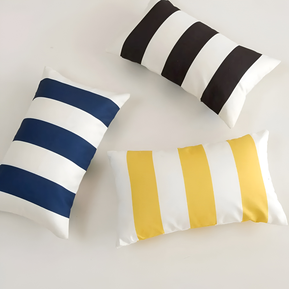 Striped Outdoor Cushion Cover Waterproof Pillowcase for Sofa 45x45 cm