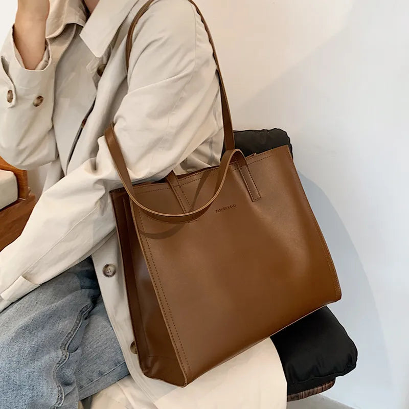 Structured Women's Handbag with Three Compartments