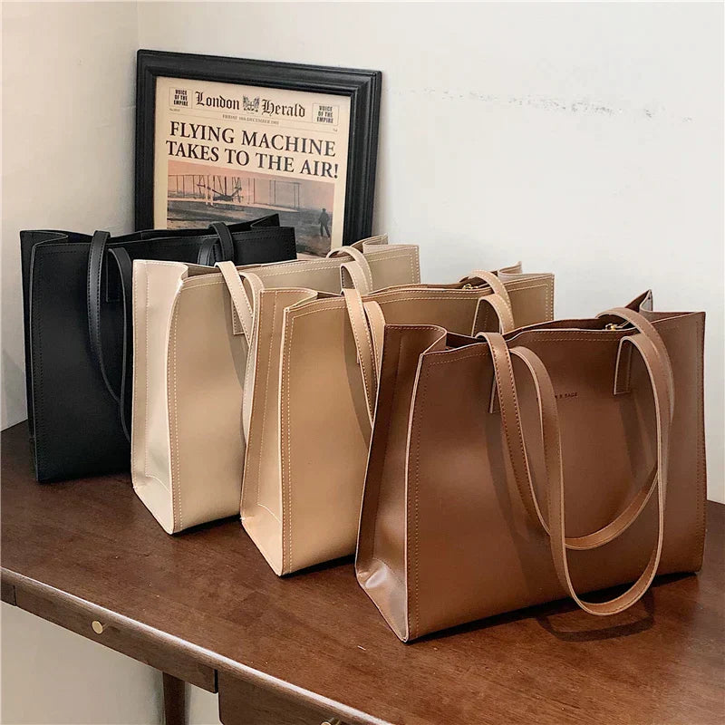 Structured Women's Handbag with Three Compartments