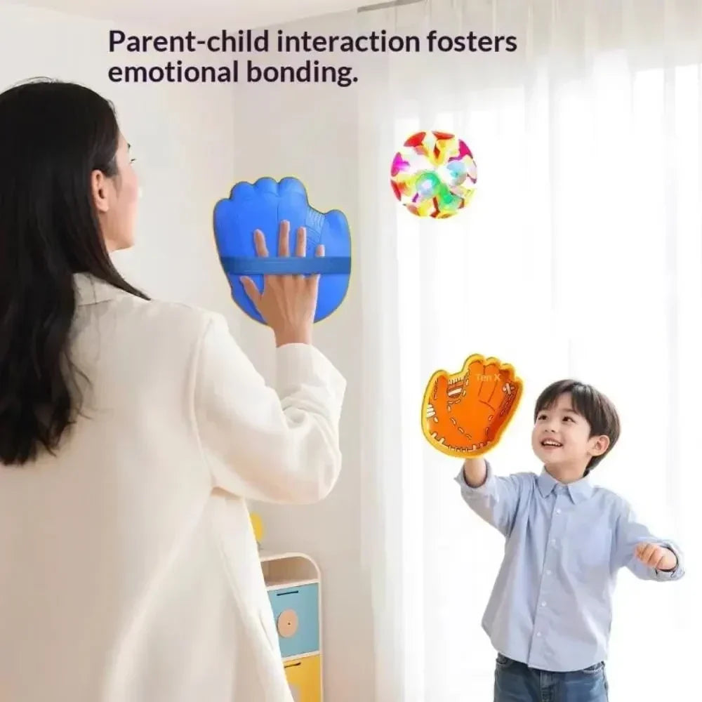 Suction Cup Ball Catch Gloves Interactive Coordination Toy