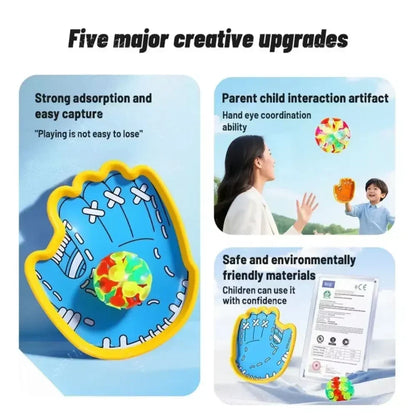 Suction Cup Ball Catch Gloves Interactive Coordination Toy