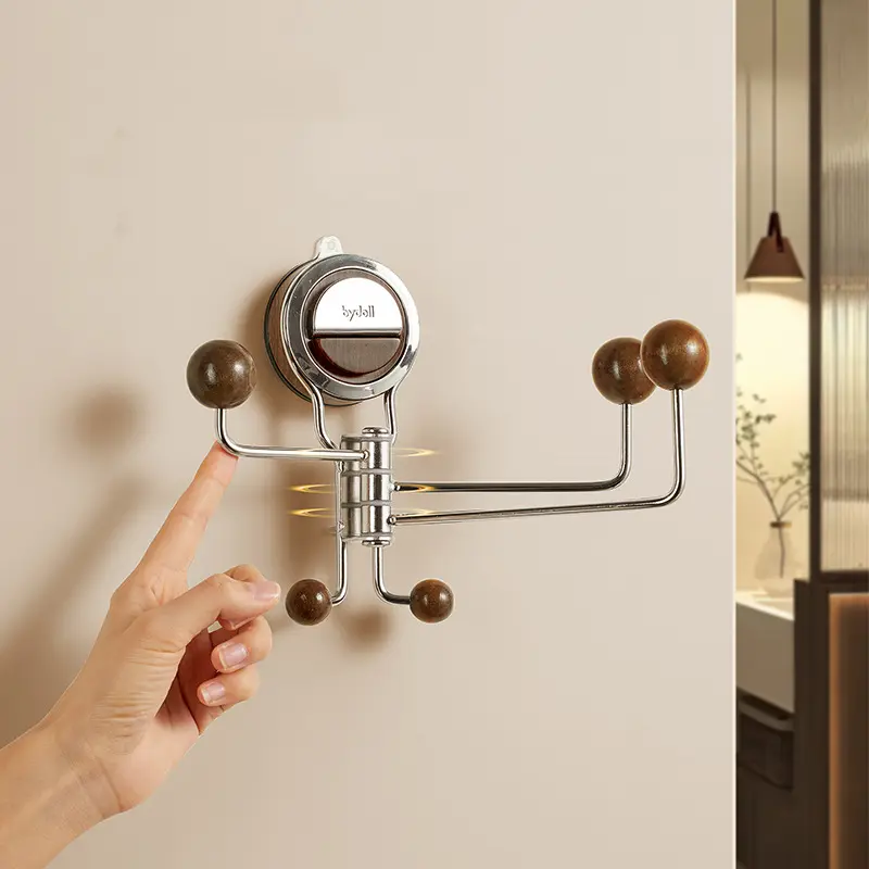 Suction Cup Hook Rotating No Drill Bathroom Kitchen Wall Hook