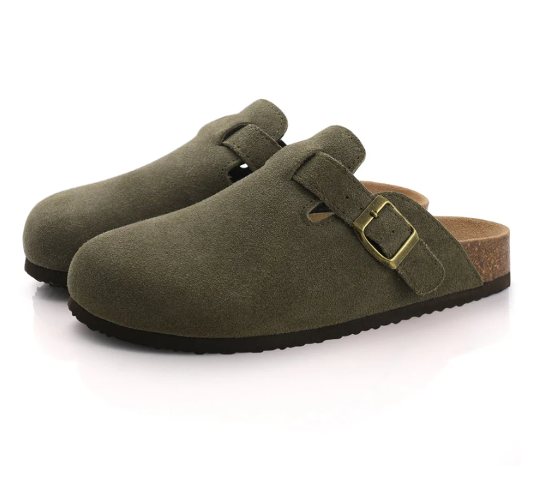 Suede Comfort Sandals Ergonomic Cork Sole Slip On Summer