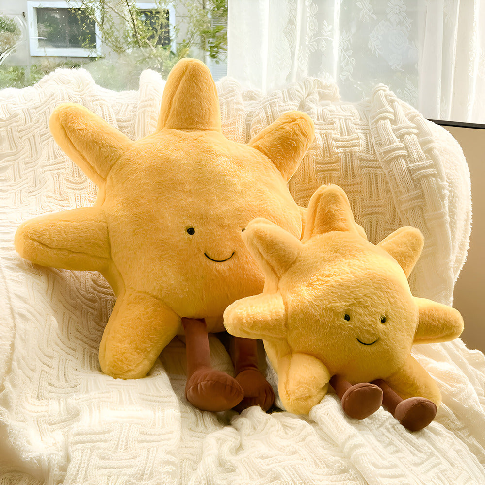 Sun Moon Decorative Pillow Celestial Plush Cushion