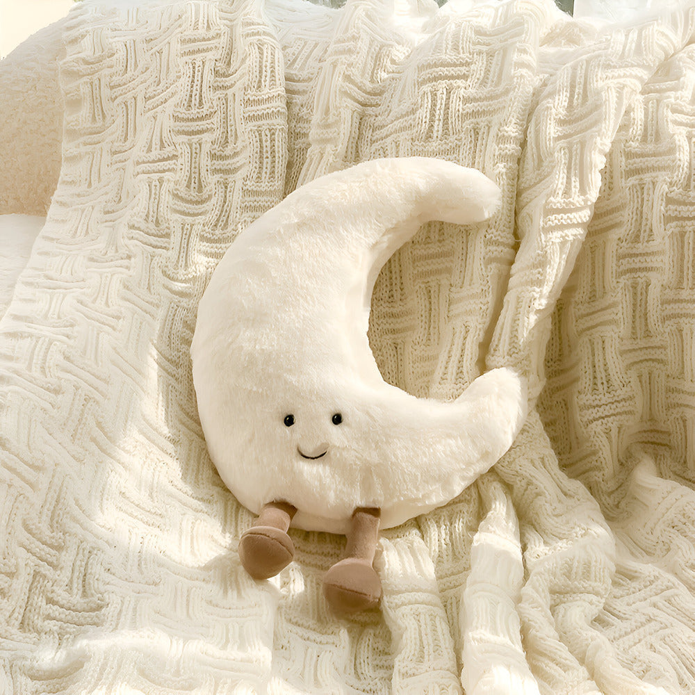 Sun Moon Decorative Pillow Celestial Plush Cushion