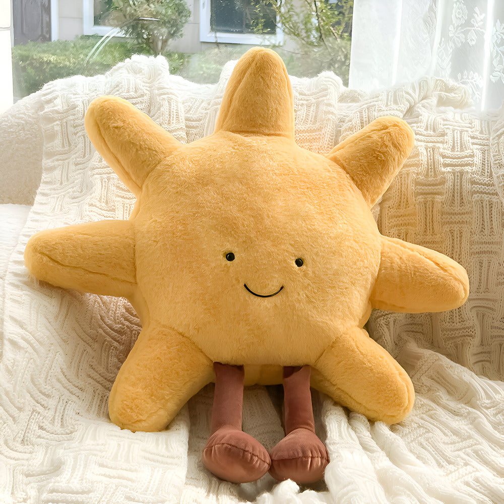 Sun Moon Decorative Pillow Celestial Plush Cushion