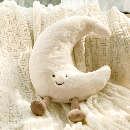 Sun Moon Decorative Pillow Celestial Plush Cushion
