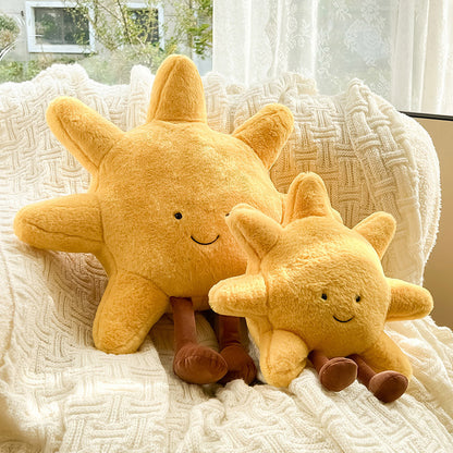 Sun Moon Decorative Pillow Soft Celestial Cushion