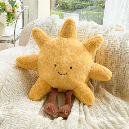 Sun Moon Decorative Pillow Soft Celestial Cushion