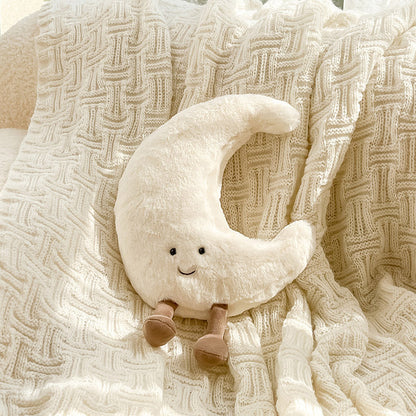 Sun Moon Decorative Pillow Soft Celestial Cushion