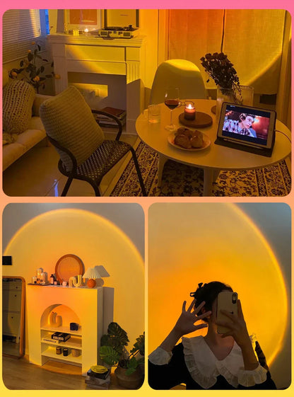 Sunset Mood Lamp with 4 Light Modes – Adjustable Ambient LED Nightlight