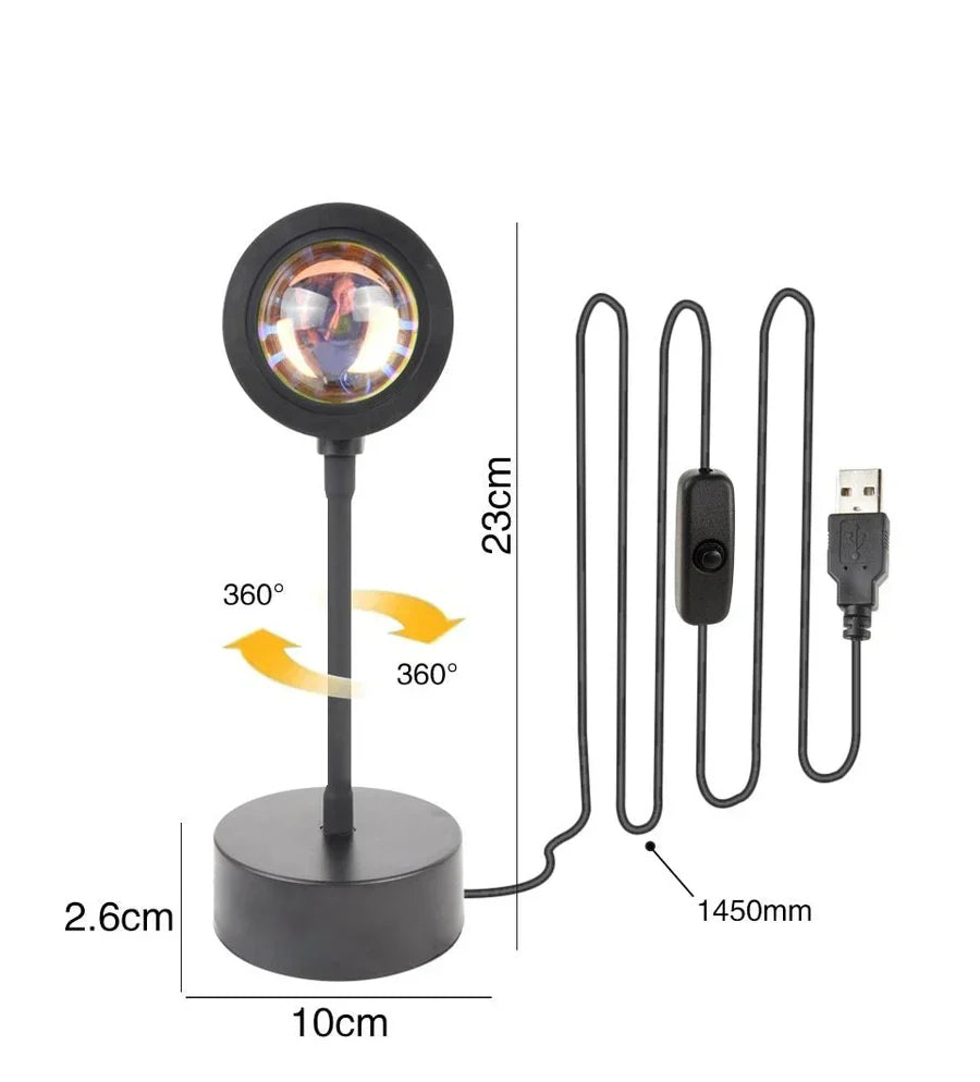 Sunset Mood Lamp with 4 Light Modes – Adjustable Ambient LED Nightlight