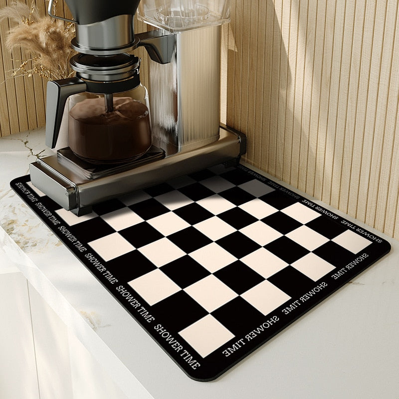 Super Absorbent Dish Drying Mat Non Slip Kitchen Drain Mat