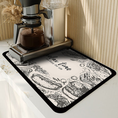 Super Absorbent Dish Drying Mat Non Slip Kitchen Drain Mat