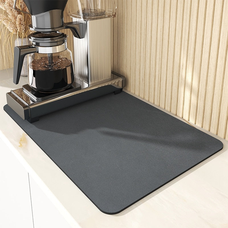 Super Absorbent Dish Drying Mat Non Slip Kitchen Drain Mat