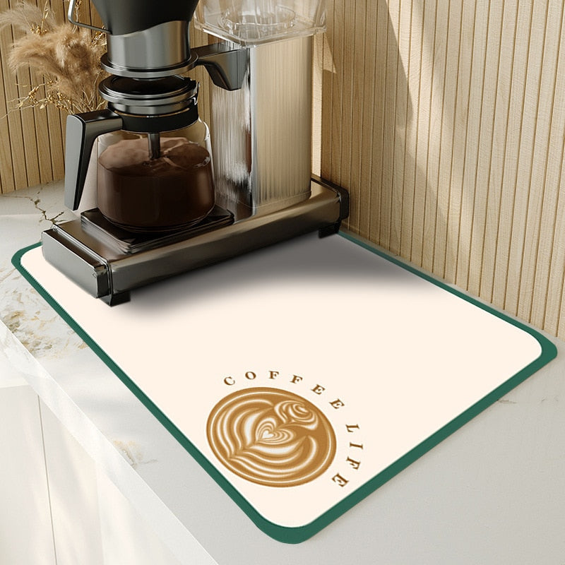Super Absorbent Dish Drying Mat Non Slip Kitchen Drain Mat