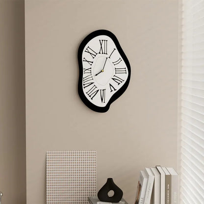 Surrealist Melting Wall Clock Roman Numeral Metal Art Decor