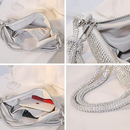 Sylvie Evening Bag Elegant Crystal Clutch with Shoulder Strap