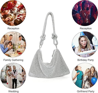 Sylvie Evening Bag Elegant Crystal Clutch with Shoulder Strap