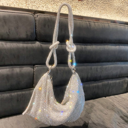 Sylvie Evening Bag Elegant Crystal Clutch with Shoulder Strap