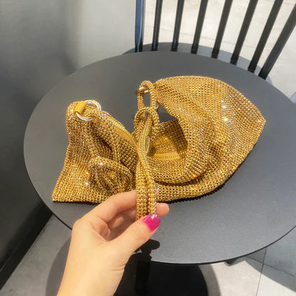 Sylvie Evening Bag Elegant Crystal Clutch with Shoulder Strap