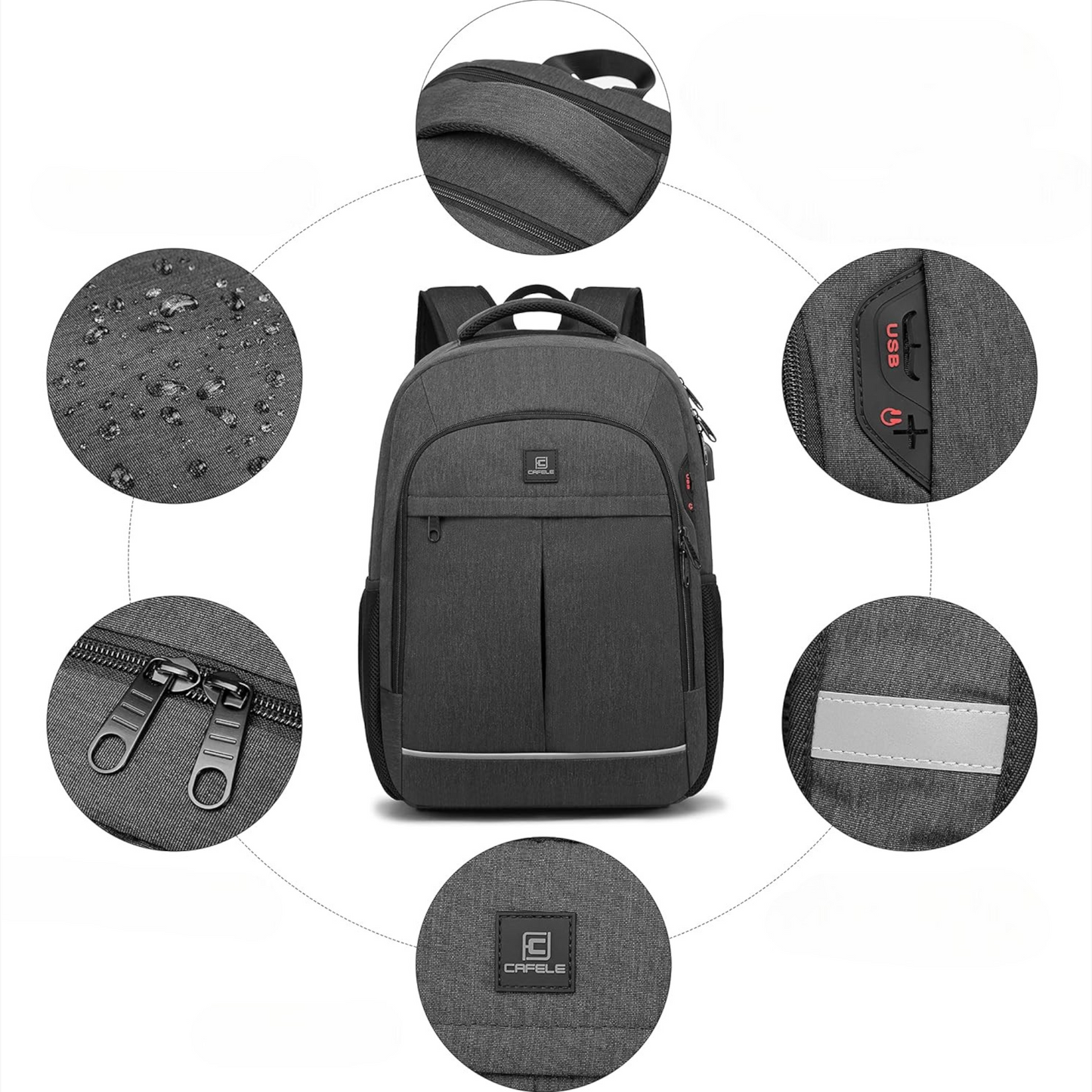 TSA Laptop Backpack 17 Inch USB Travel School Bag