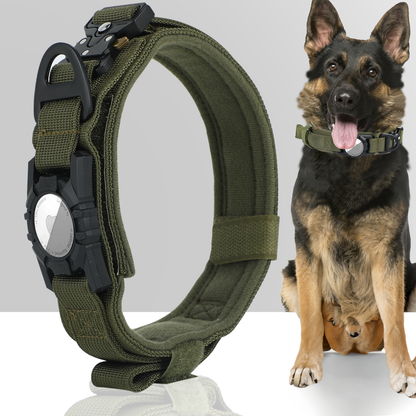 Tactical Dog Collar Air Tag Holder Heavy Duty Pet Collar