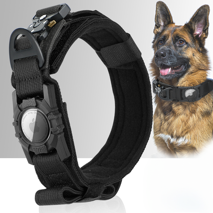 Tactical Dog Collar Air Tag Holder Heavy Duty Pet Collar