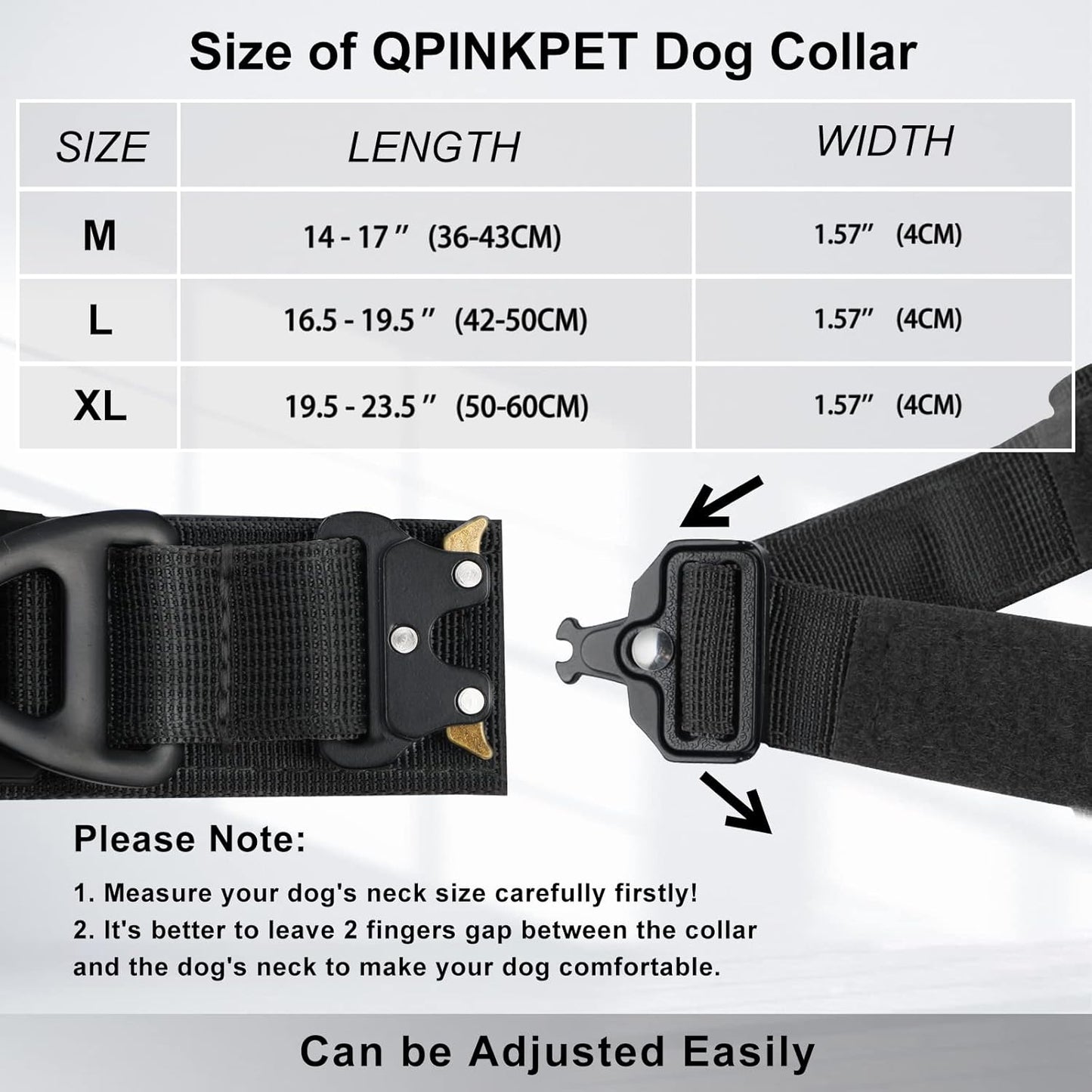 Tactical Dog Collar Air Tag Holder Heavy Duty Pet Collar
