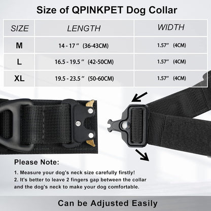 Tactical Dog Collar Air Tag Holder Heavy Duty Pet Collar