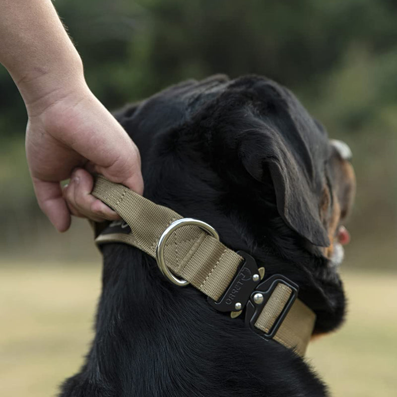Tactical Dog Collar Heavy Duty Training Collar With Handle