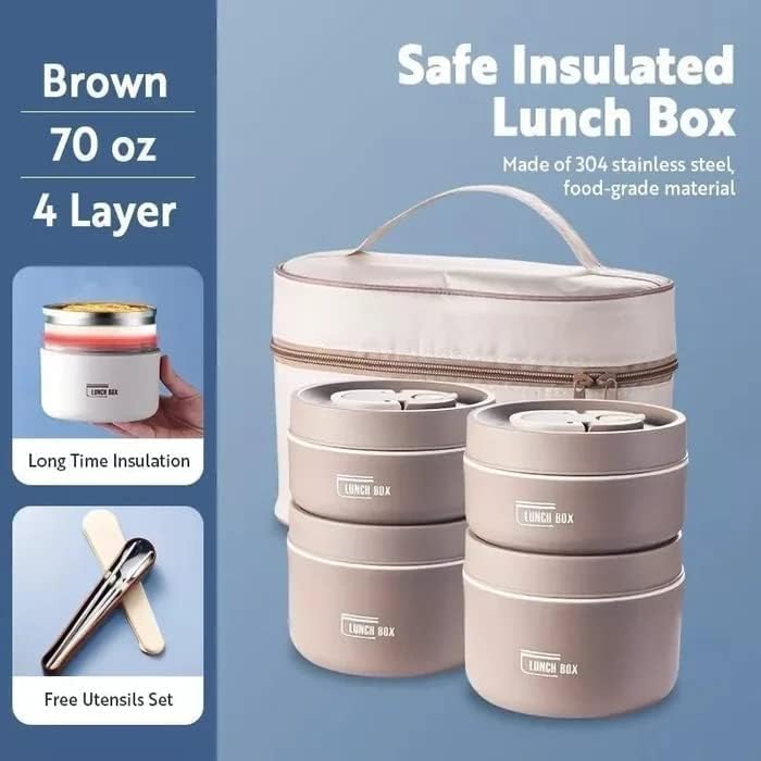 Thermal Insulated Lunch Box Portable Food Storage Container