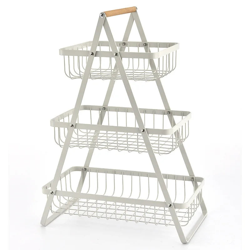 Tiered Fruit Basket Kitchen Counter Storage Organizer