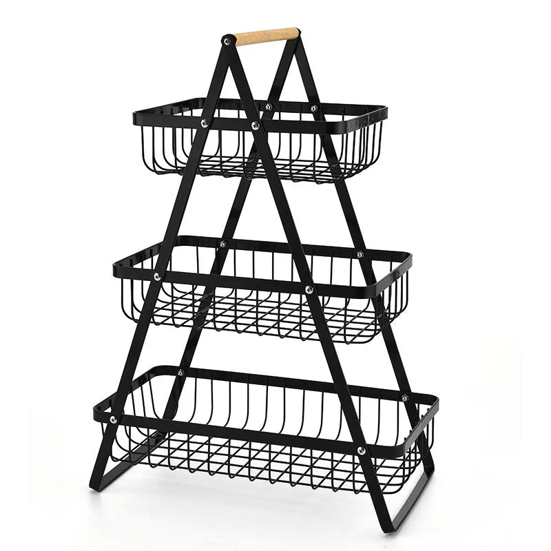 Tiered Fruit Basket Kitchen Counter Storage Organizer