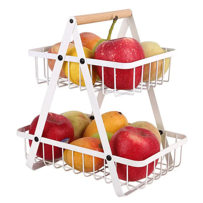 Tiered Fruit Basket Kitchen Counter Storage Organizer
