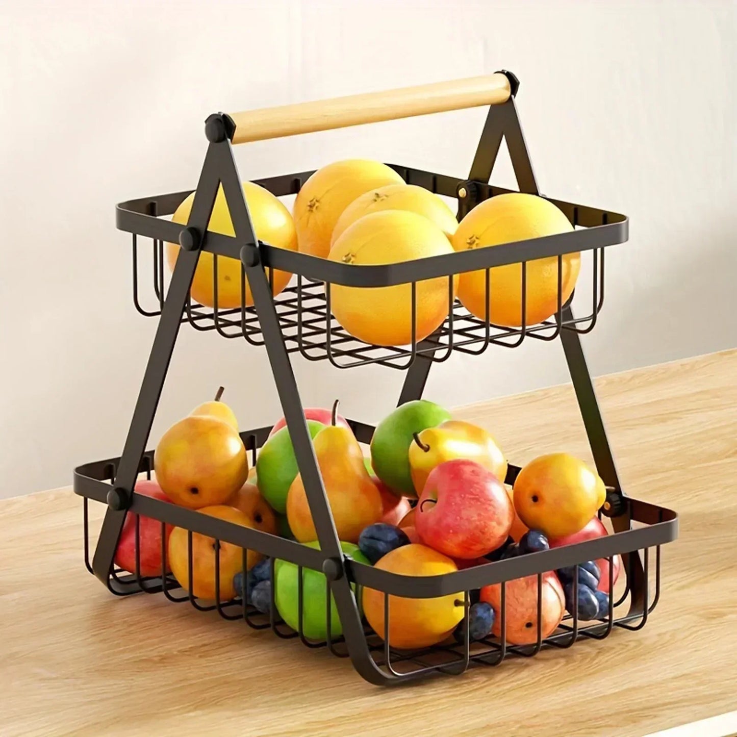 Tiered Fruit Basket Kitchen Counter Storage Organizer