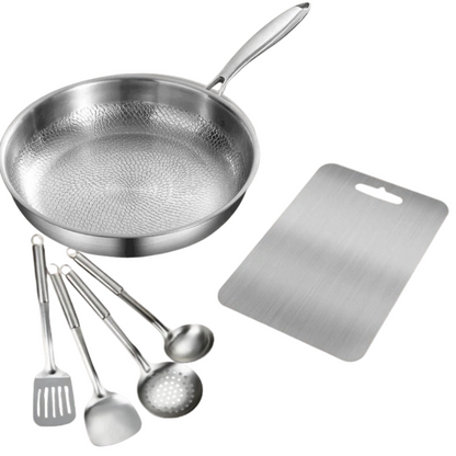 Titanium Cookware Set Kitchen Utensils Cutting Board Bundle