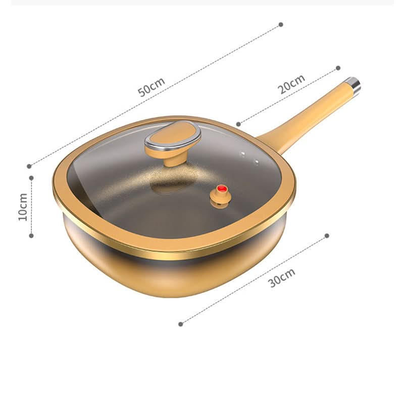 Titanium Non Stick Frying Pan With Steamer Basket Glass Lid 30cm