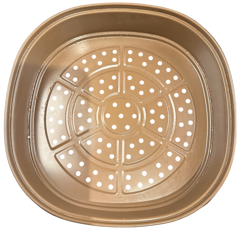 Titanium Non Stick Frying Pan With Steamer Basket Glass Lid 30cm