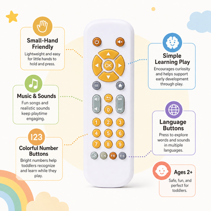 Toddler Interactive Remote Control Learning Toy with Lights and Music