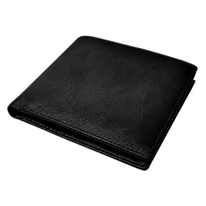 Top-Grain Leather Bifold Wallet Men RFID Blocking Card Cash Organizer