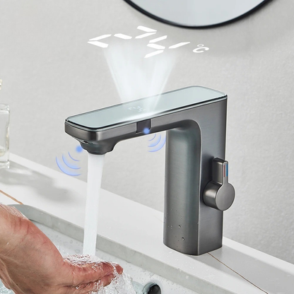 Touchless Sensor Faucet Digital Temperature Bathroom Mixer Tap