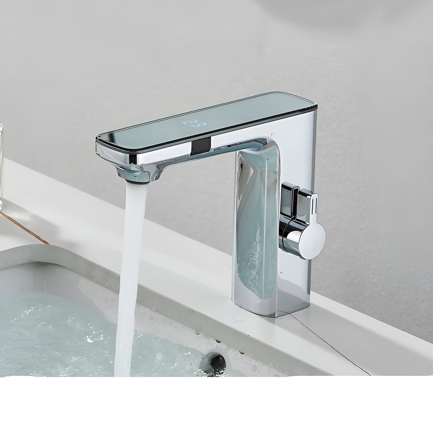 Touchless Sensor Faucet Digital Temperature Bathroom Mixer Tap